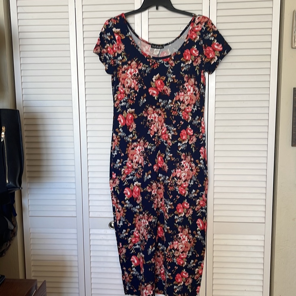 French Atmosphere Women Maxi Dress 1X • perfect fall dress. see pics for color.